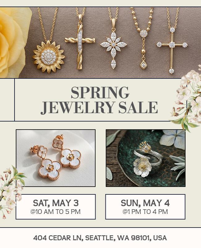 Spring Jewelry Sale Event Flyer Template