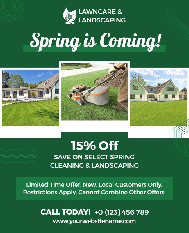 Spring Landscaping Discount Promotion Flyer Template