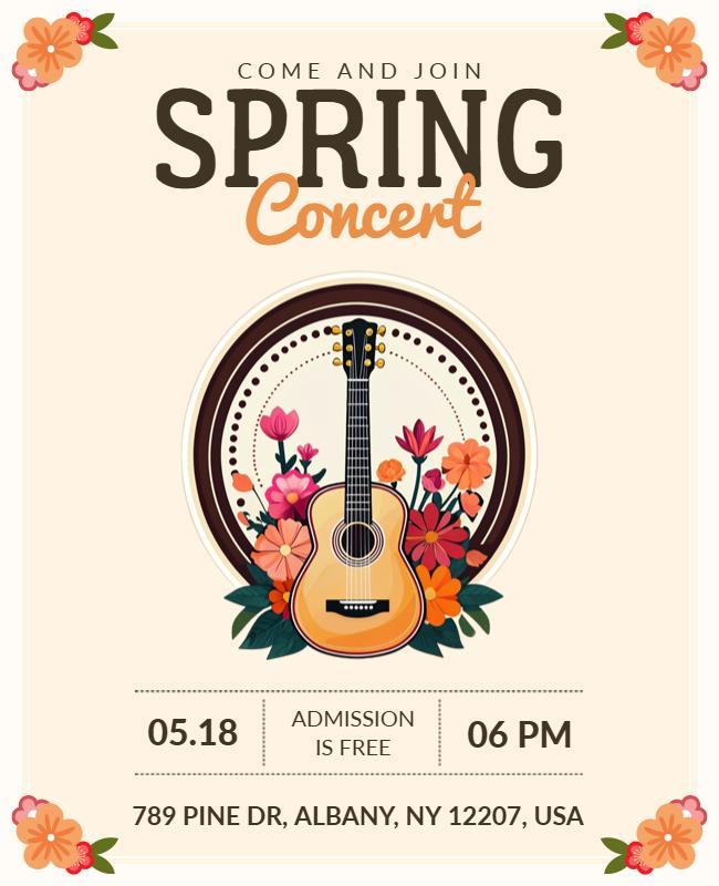 Spring Music Concert Invitation Flyer Template