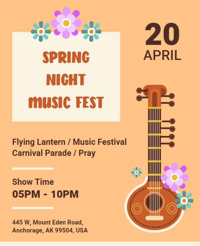 Spring Night Music Festival Flyer Template