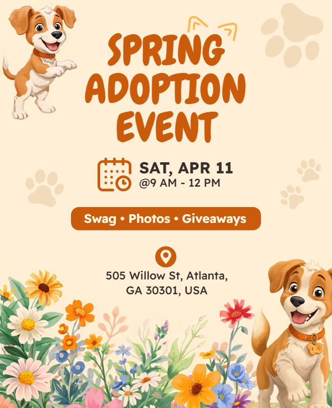 Spring Pet Adoption Event Flyer Template