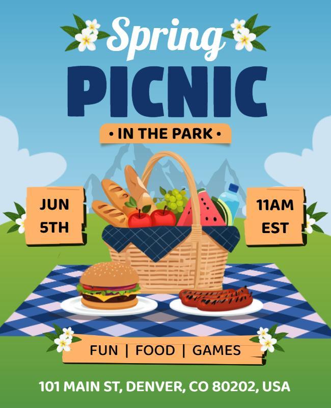 Spring Picnic in the Park Event Flyer Template