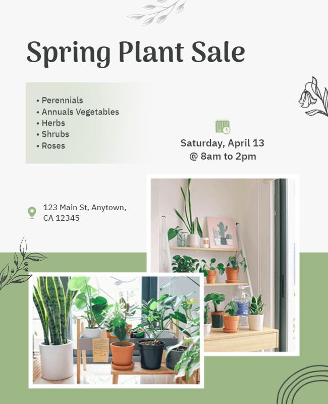 Spring Plant Sale Botanical Flyer Template