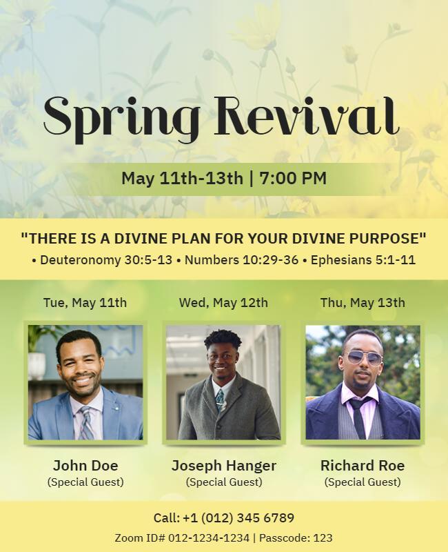 Spring Revival Religious Event Flyer Template