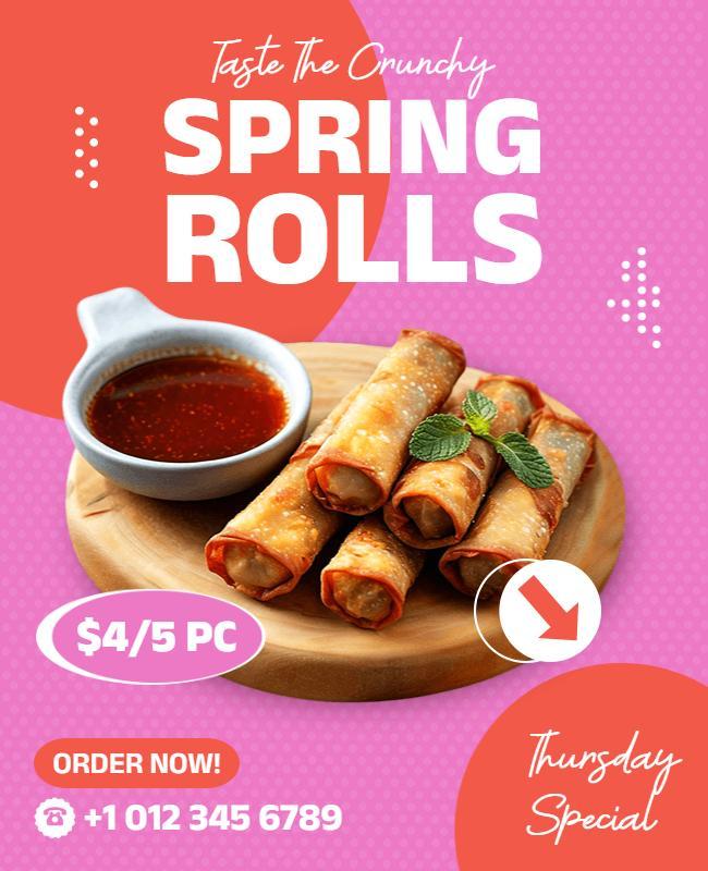 Spring Rolls Thursday Special Promotion Flyer Template