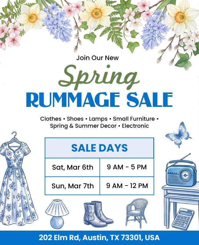 Spring Rummage Sale Event Flyer Template
