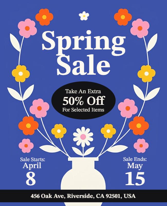 Spring Sale Discount Event Flyer Template