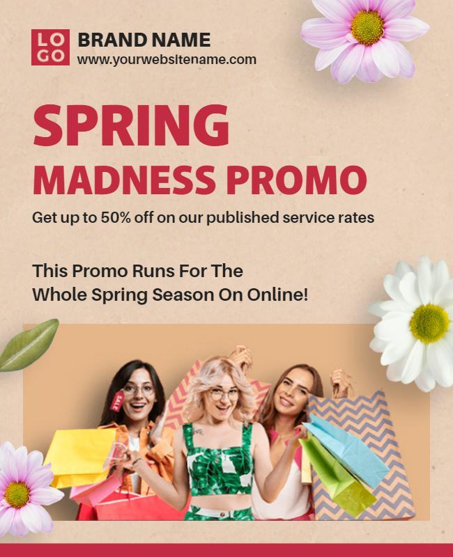 Spring Season Discount Promotion Flyer Template