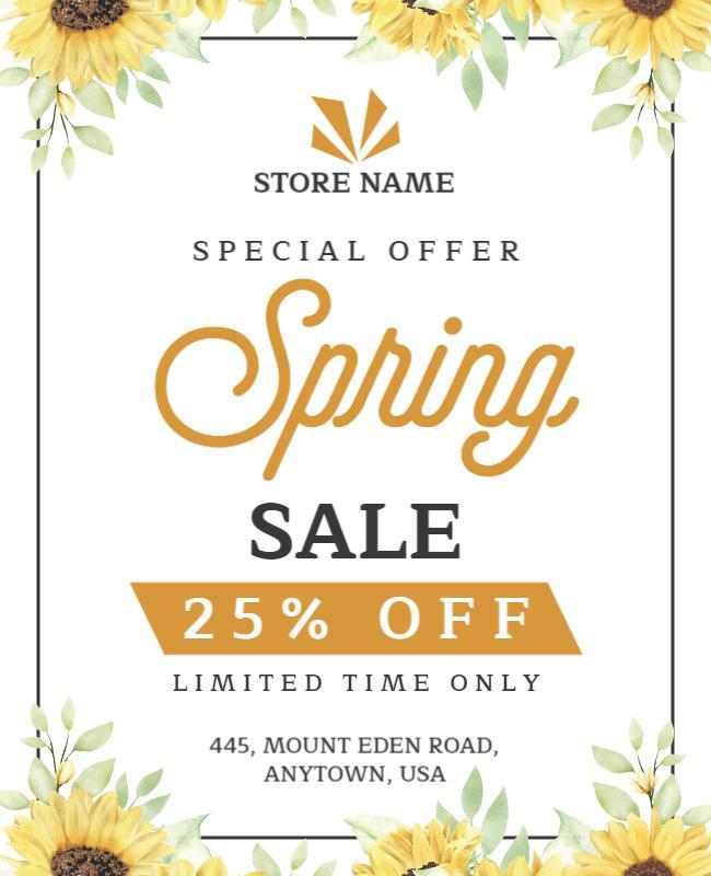 Spring Seasonal Sale Promotion Flyer Template