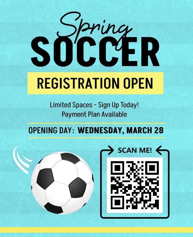 Spring Soccer Registration Open Flyer Template