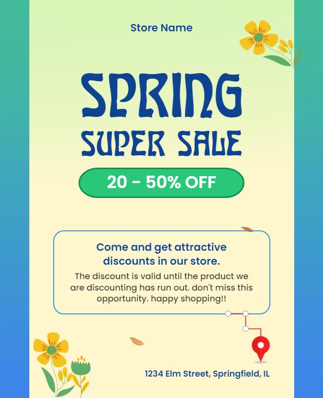 Spring Storewide Super Sale Flyer Template