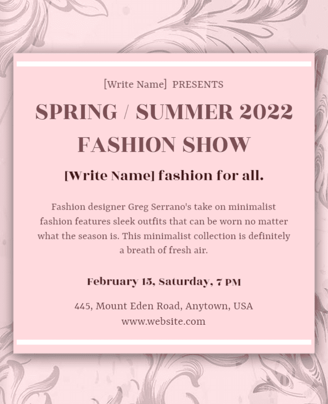 Spring Summer Fashion Show Event Flyer Template