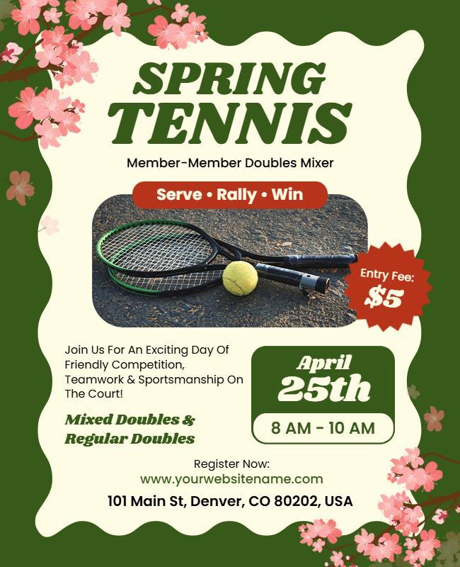 Spring Tennis Mixer Event Flyer Template