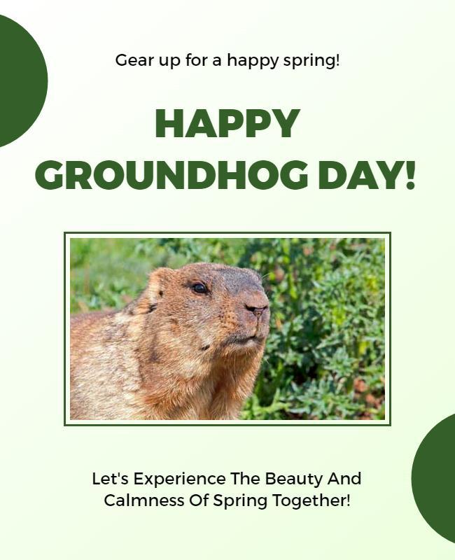 Spring-Themed Groundhog Day Celebration Poster Template
