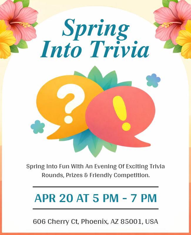 Spring Trivia Competition Event Flyer Template
