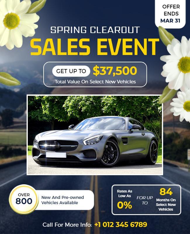 Spring Vehicle Sales Event Flyer Template