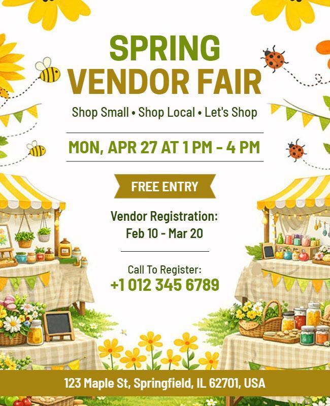 Spring Vendor Fair Event Poster Template