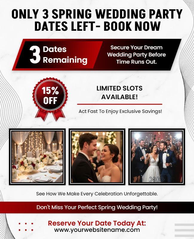 Spring Wedding Party Booking Flyer Template