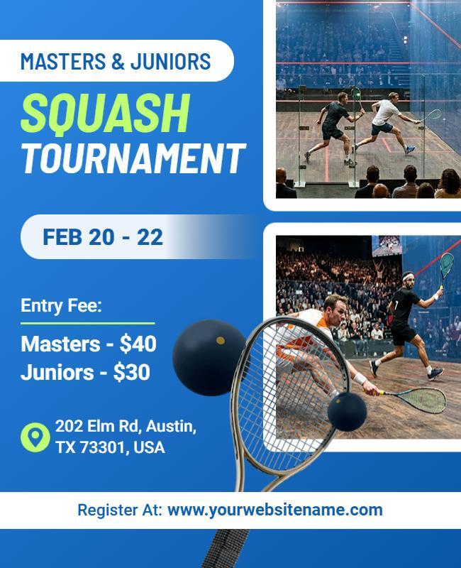 Squash Tournament Event Flyer Template