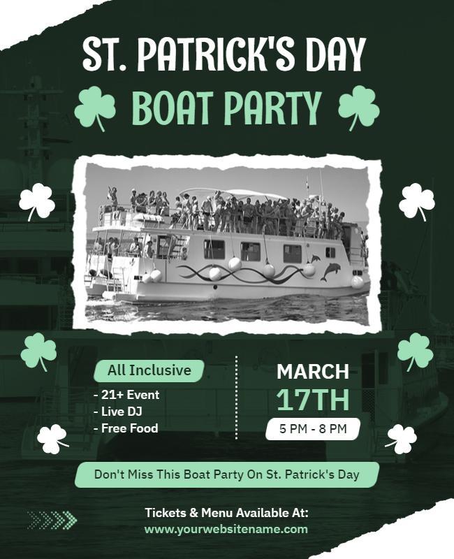 St Patricks Day Boat Party Flyer Template