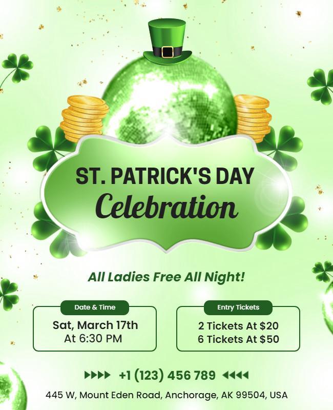 Vibrant Shamrock St. Patrick's Day Festivity Flyer Template