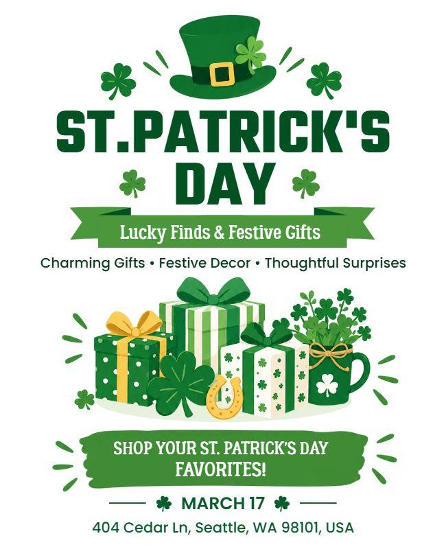 St. Patrick's Day Celebration Gifts Poster Template