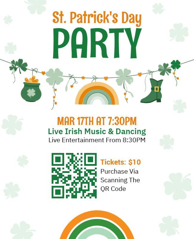 St. Patrick's Day Celebration Green Theme Flyer Template Template