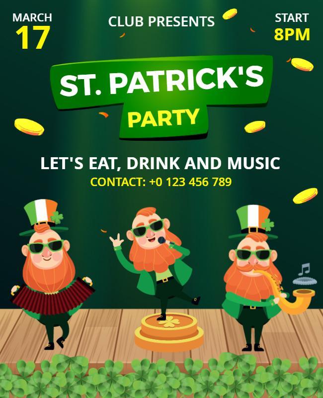 St Patricks Day Celebration Party Flyer Template