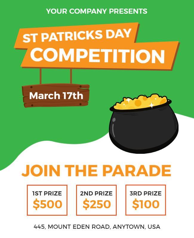 St Patricks Day Competition Parade Flyer Template