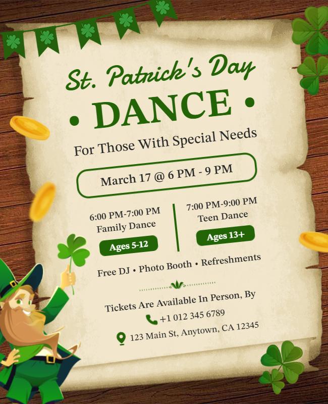 St Patricks Day Dance Event Flyer Template