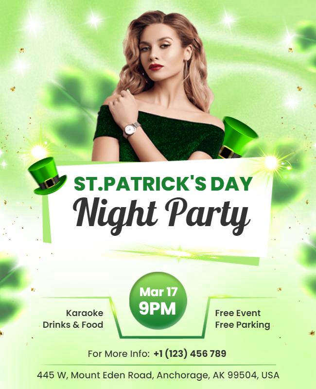 St Patricks Day Night Party Flyer Template