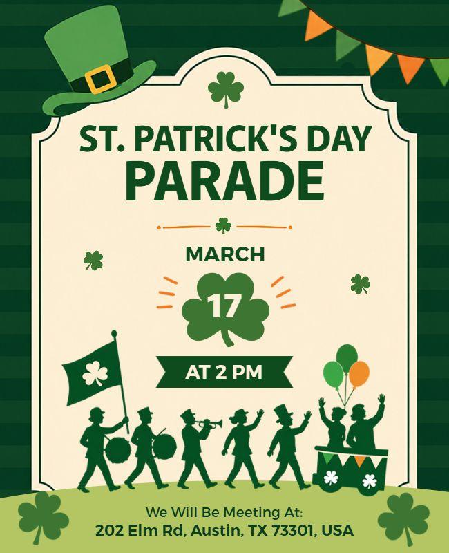 St. Patrick's Day Parade Announcement Poster Template