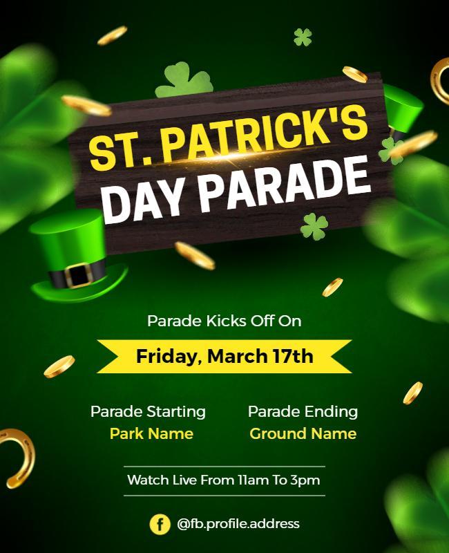 St Patricks Day Parade Celebration Flyer Template