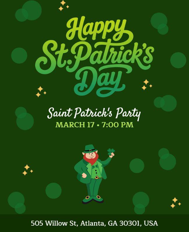 St. Patrick's Day Party Poster Template