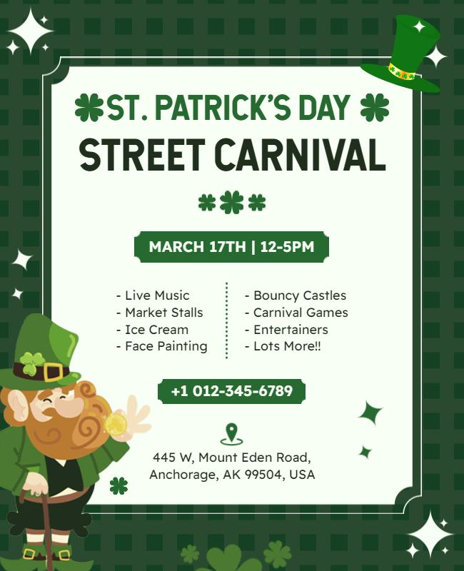 St Patricks Day Street Carnival Flyer Template