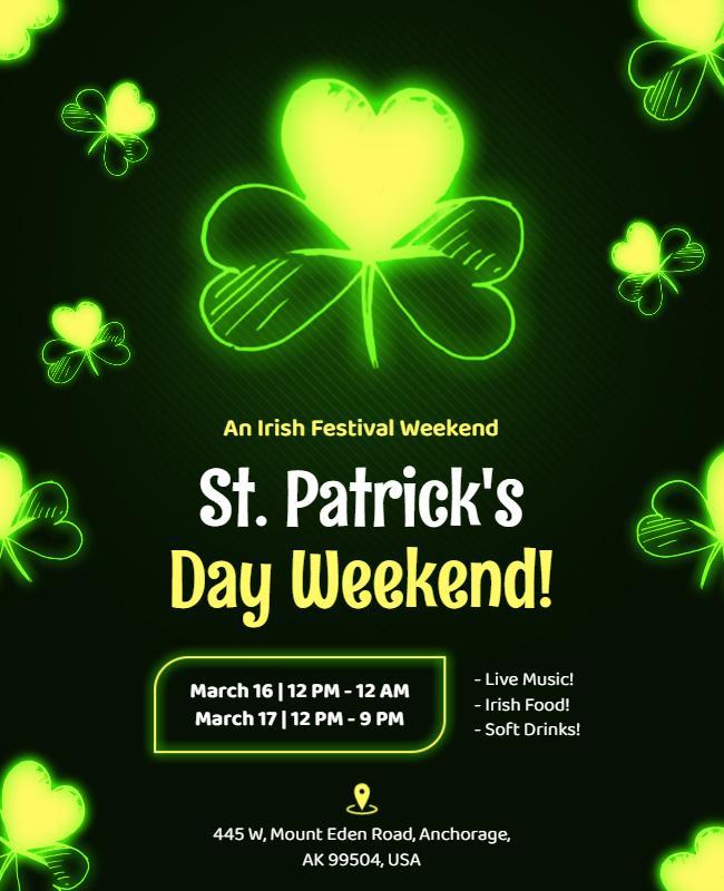 St Patricks Day Weekend Festival Flyer Template