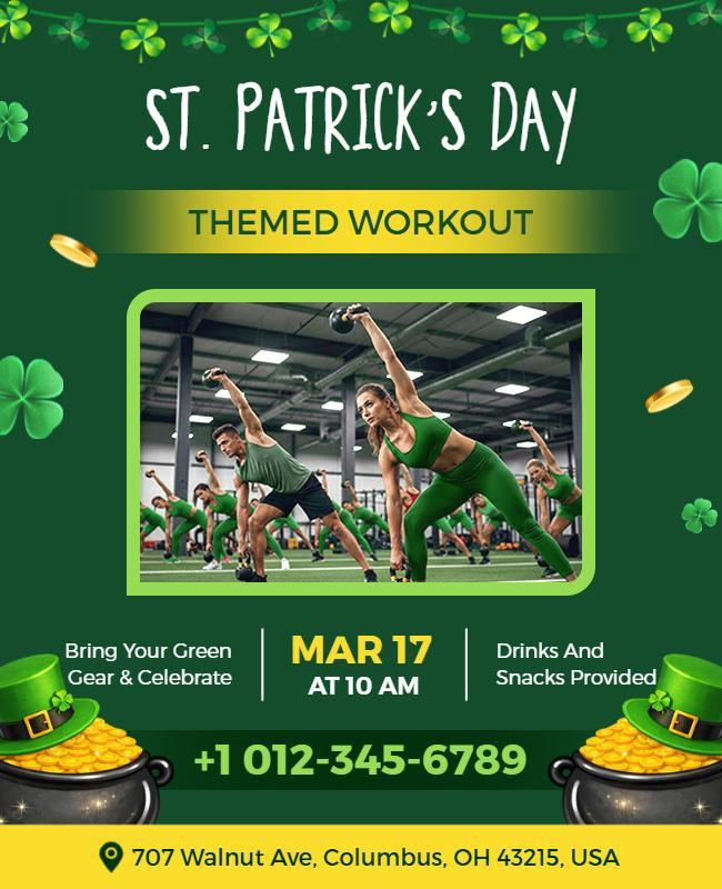 St. Patrick's Day Workout Event Flyer Template