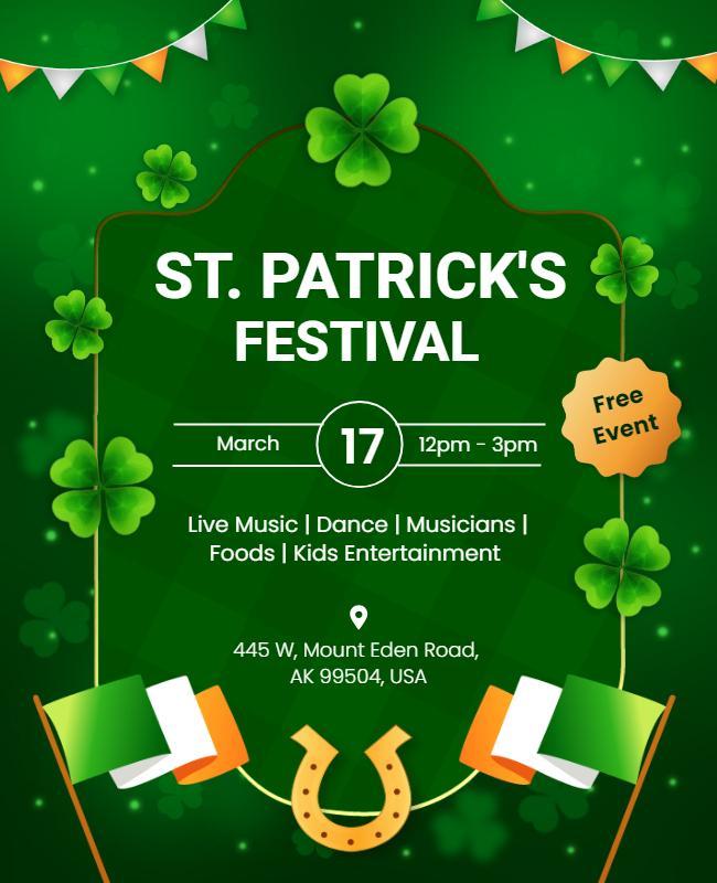 St Patricks Festival Celebration Flyer Template