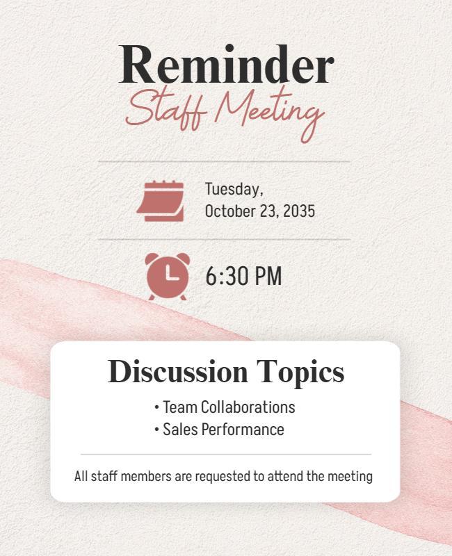 Staff Meeting Reminder Flyer Template