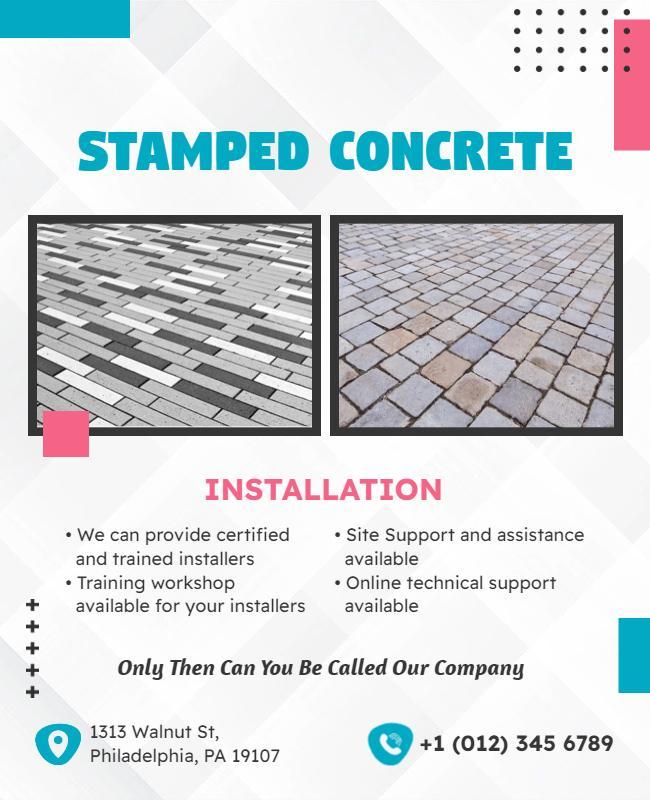 Stamped Concrete Installation Services Flyer Template