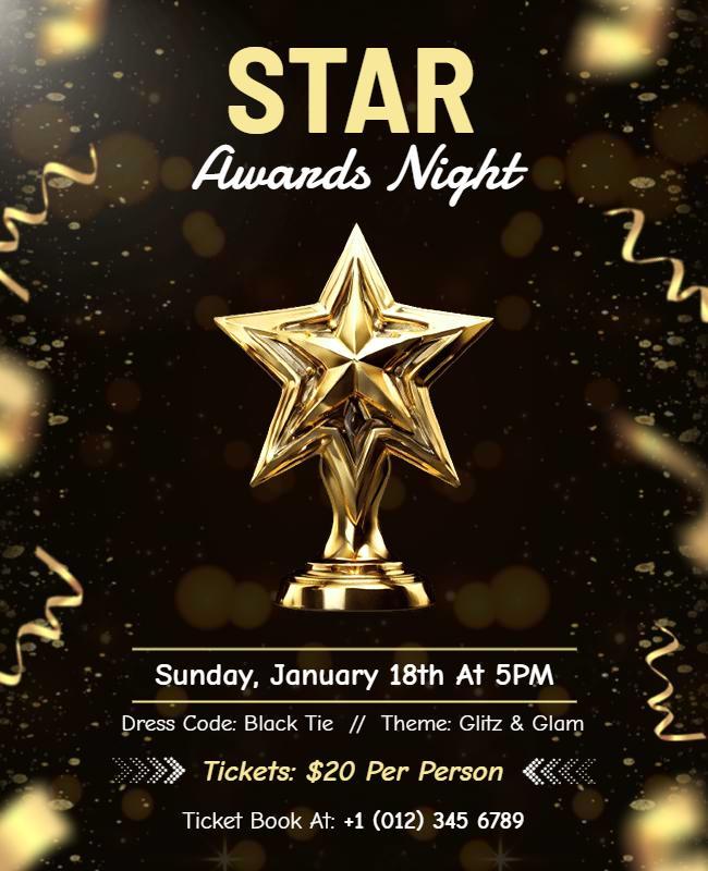 Star Awards Night Event Flyer Template