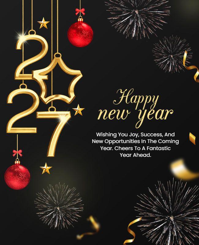 Star Ornament Happy New Year 2027 Flyer Template
