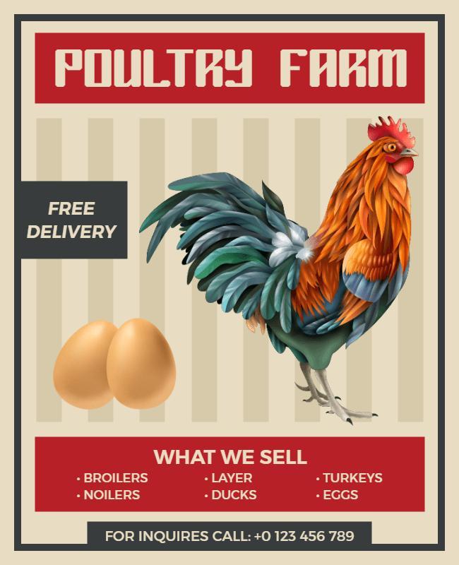 Stark White Poultry Farm Flyer Template