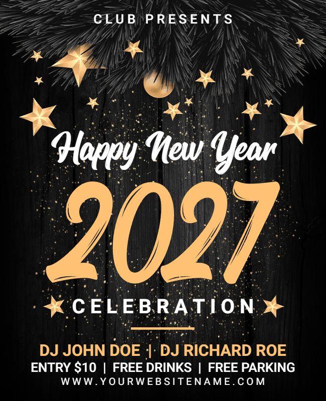 Starry Night 2027 New Year Event Flyer Template