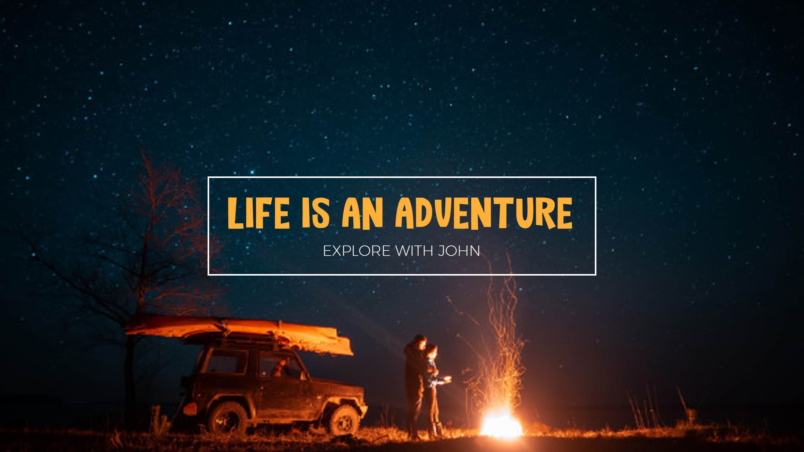 Starry Night Adventure with Campfire Theme YouTube Banner Template