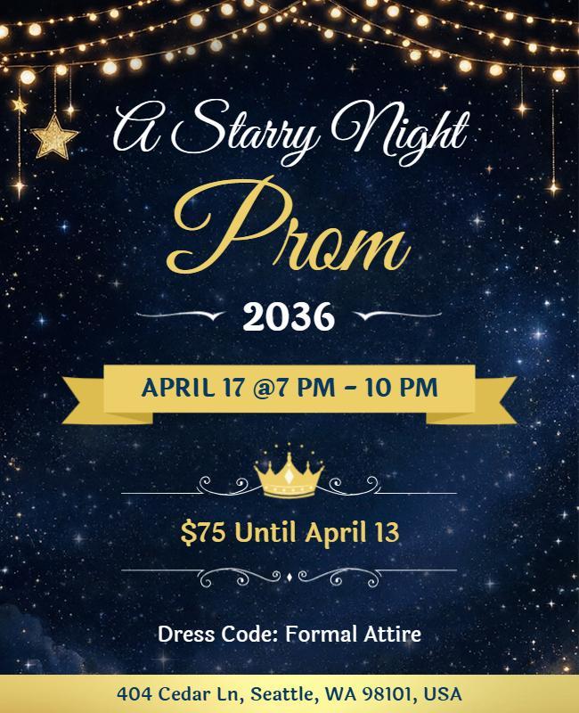 Starry Night Prom Event Flyer Template