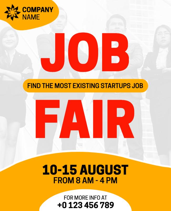 Startup Job Fair Event Flyer Template