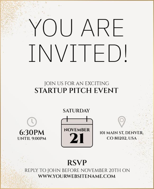 Startup Pitch Event Invitation Flyer Template