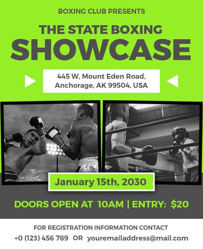 State Boxing Showcase Event Flyer Template