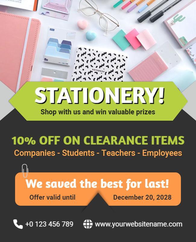 Stationery Clearance Sale Event Flyer Template